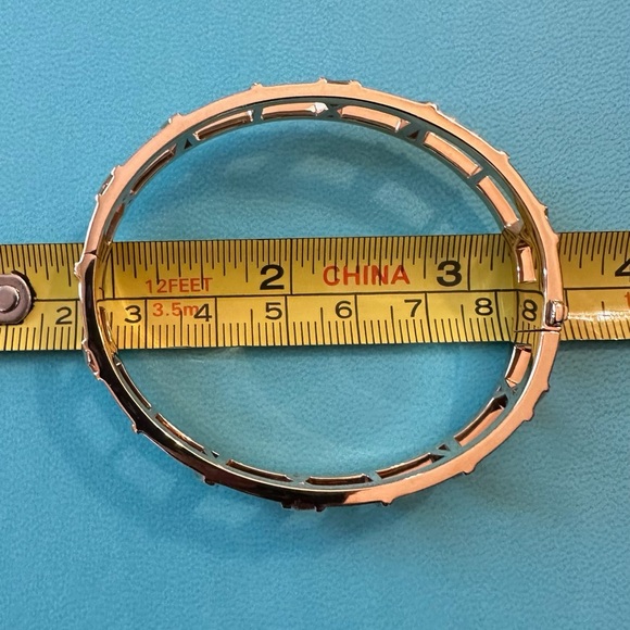 Atlas X Open Hinged Bangle in Rose Gold with Diamonds, Small ✨ NEW - Picture 4 of 4